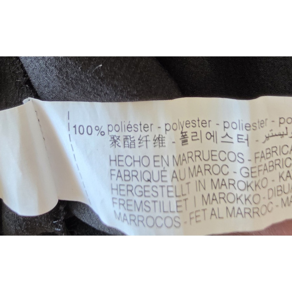 NWOT Zara Blouse Women's Size L Black Short Sleeve Top Shirt Button-Up - Picture 4 of 5